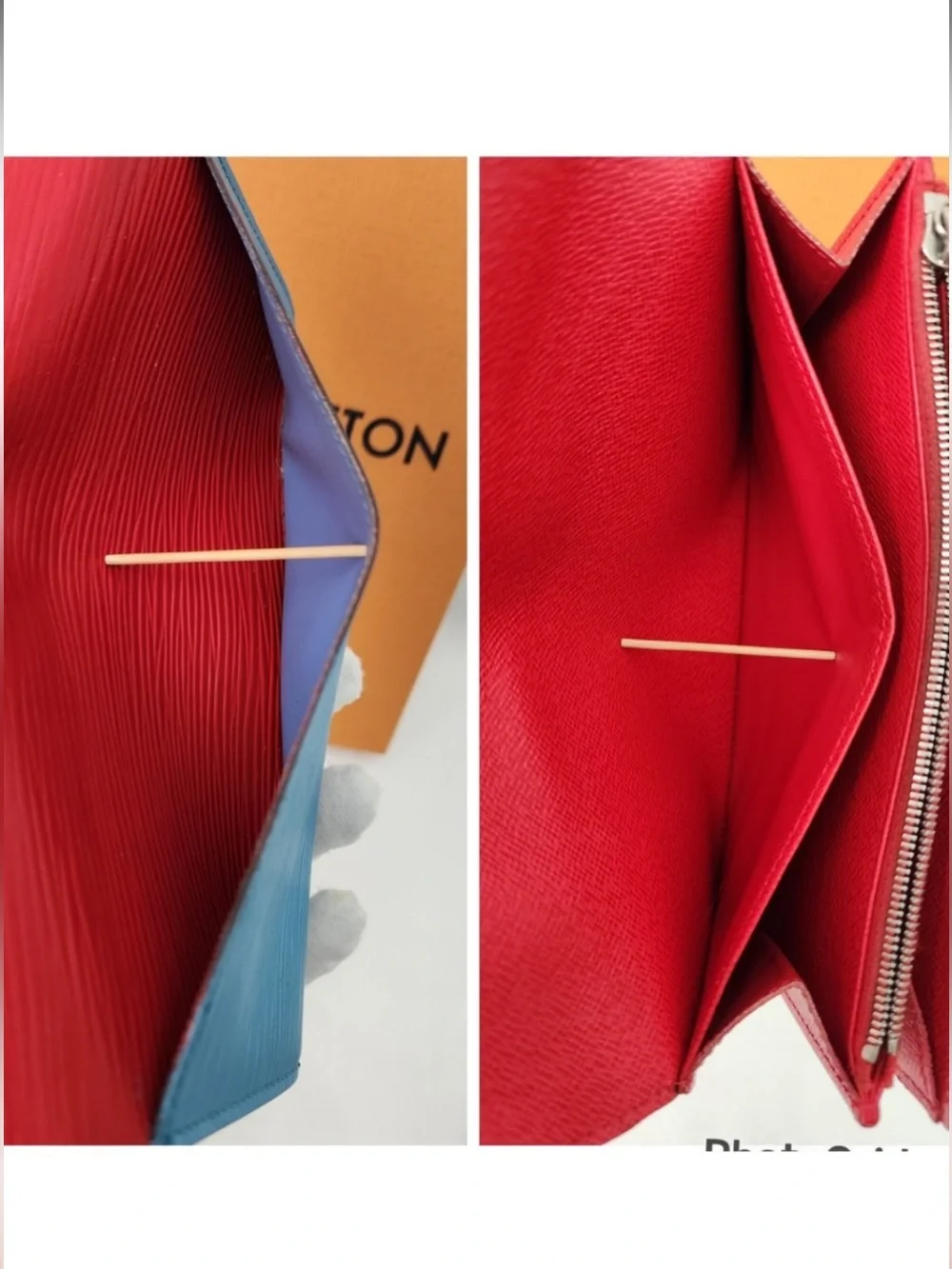 Louis Vuitton Red & Blue Epi Leather Crossbody Wallet